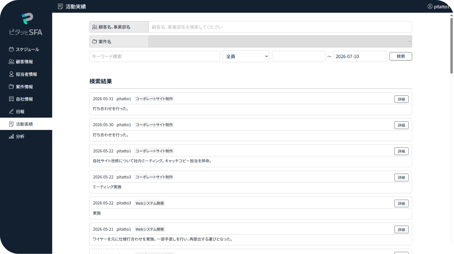 日報の画面例